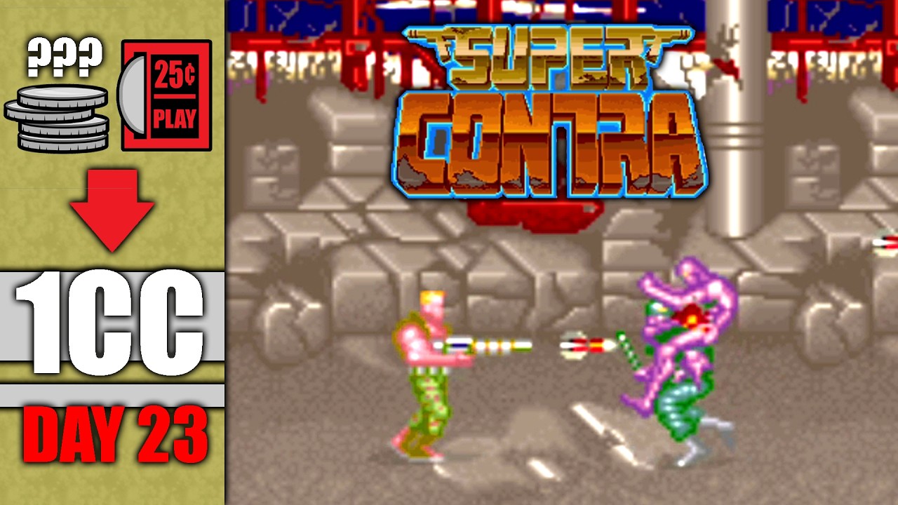 Can I Beat SUPER CONTRA on 1 Quarter?! A 1CC Journey (Day 23)