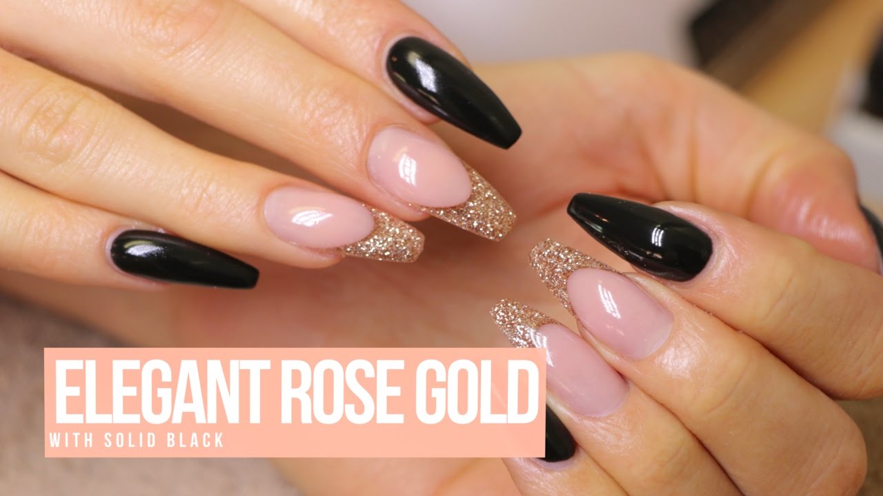 Acrylic Nail Design: Elegant Rose Gold