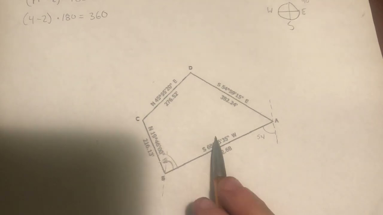 How to find angles in a Traverse using Azimuths.