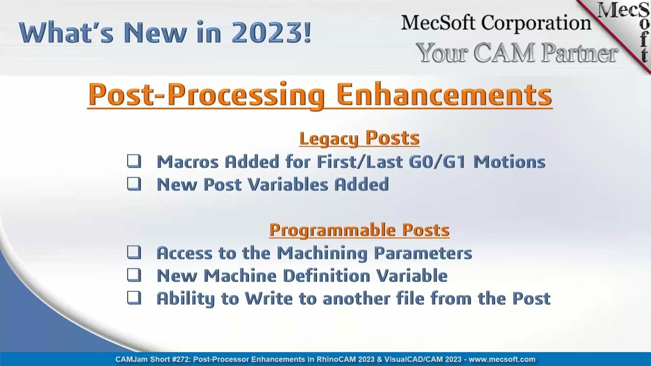 Post Enhancements in RhinoCAM & VisualCAM 2023