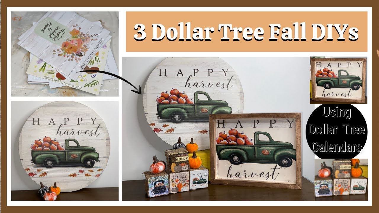 3 Dollar Tree Fall DIYs using Dollar Tree Calendars | Fall DIY Decor | Dollar Tree Fall DIYs 2021