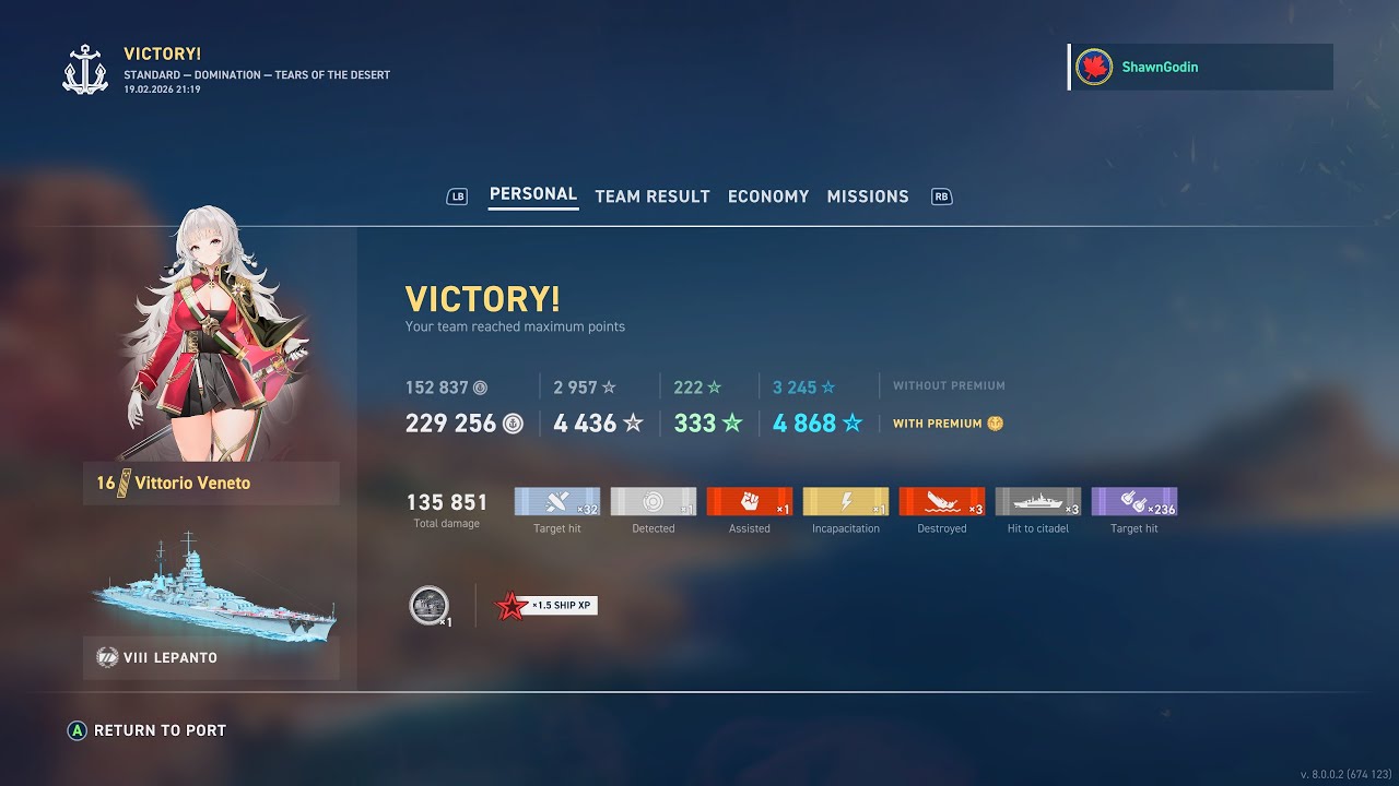 World of warships legends azur lane veneto on lepanto is good 