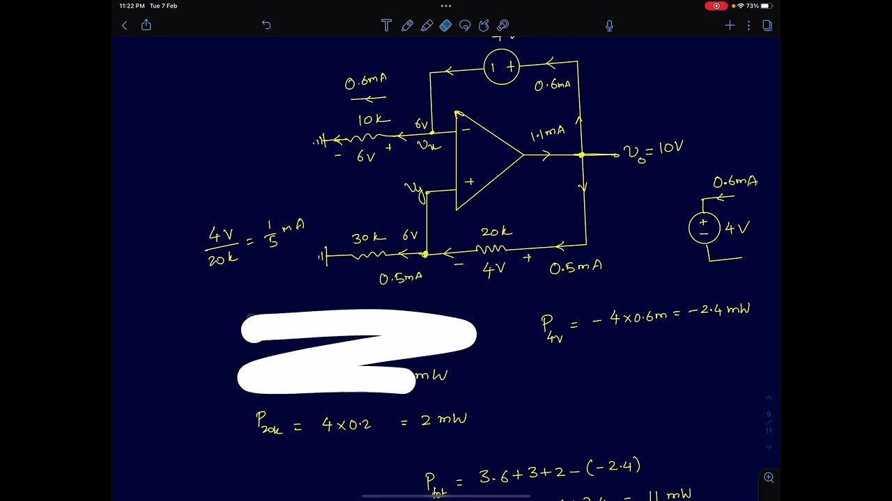 OC Lecture 15) A problem on power delivered by an Opamp