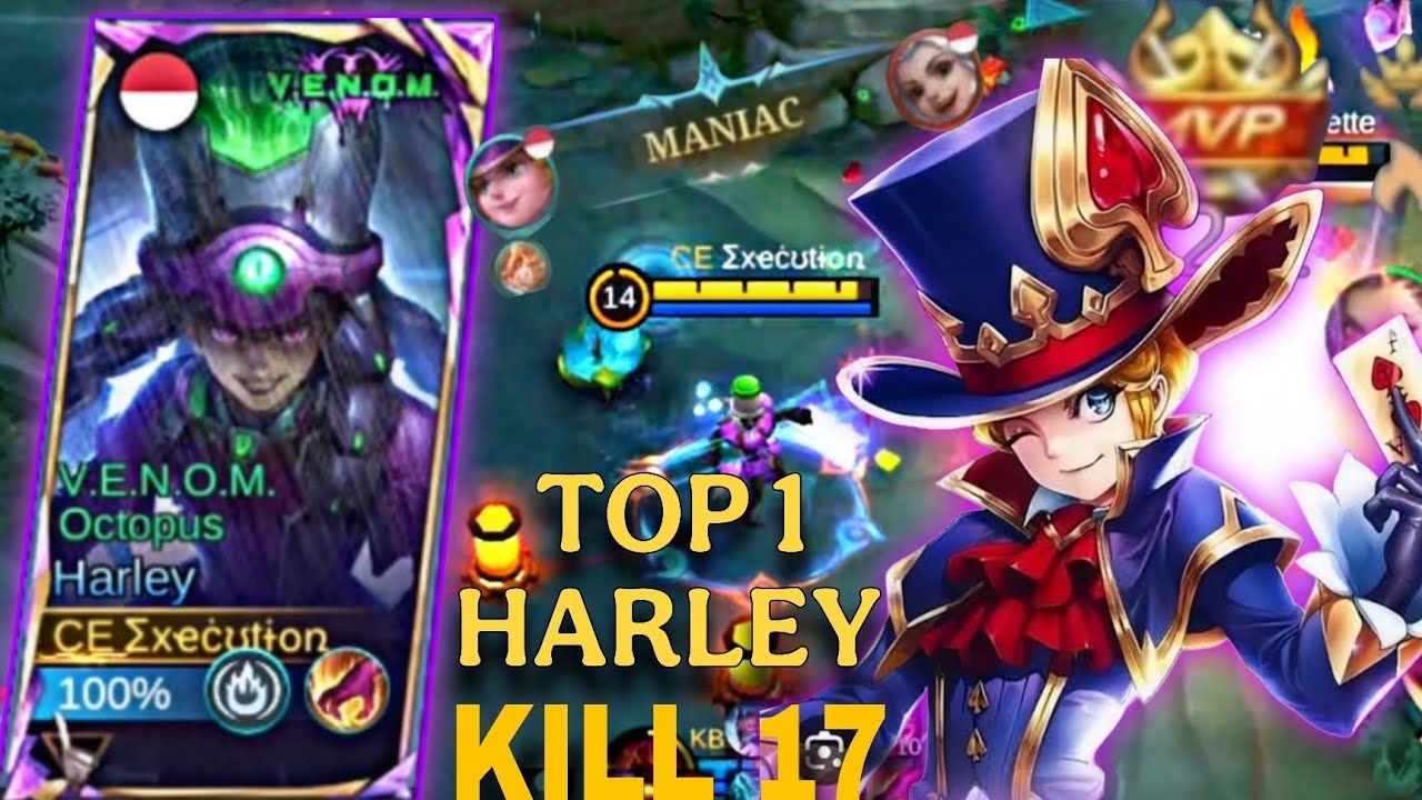 MANIACCCC!! JUNGLER HARLEY MENGGILA!! GAMEPLAY TOP HARLEY!! #mobilelegends #mlbb 
