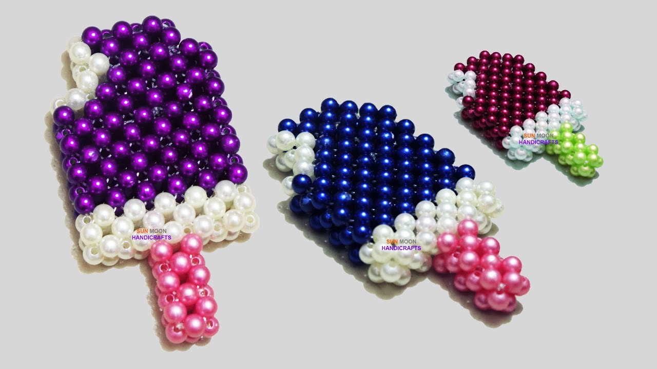 পুতির আইসক্রীম/ চাবির রিং/ How to make beaded Ice-cream key ring