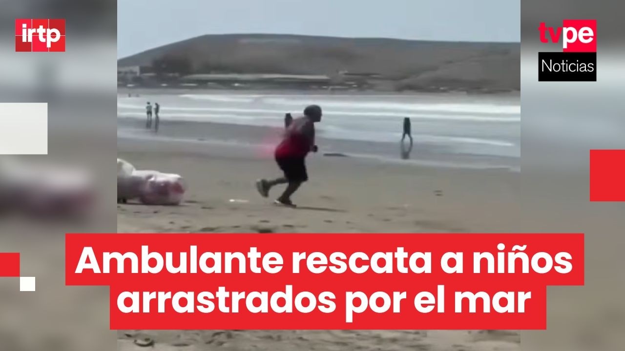 Vendedor ambulante rescata a niños arrastrados por el mar en playa de Barranca