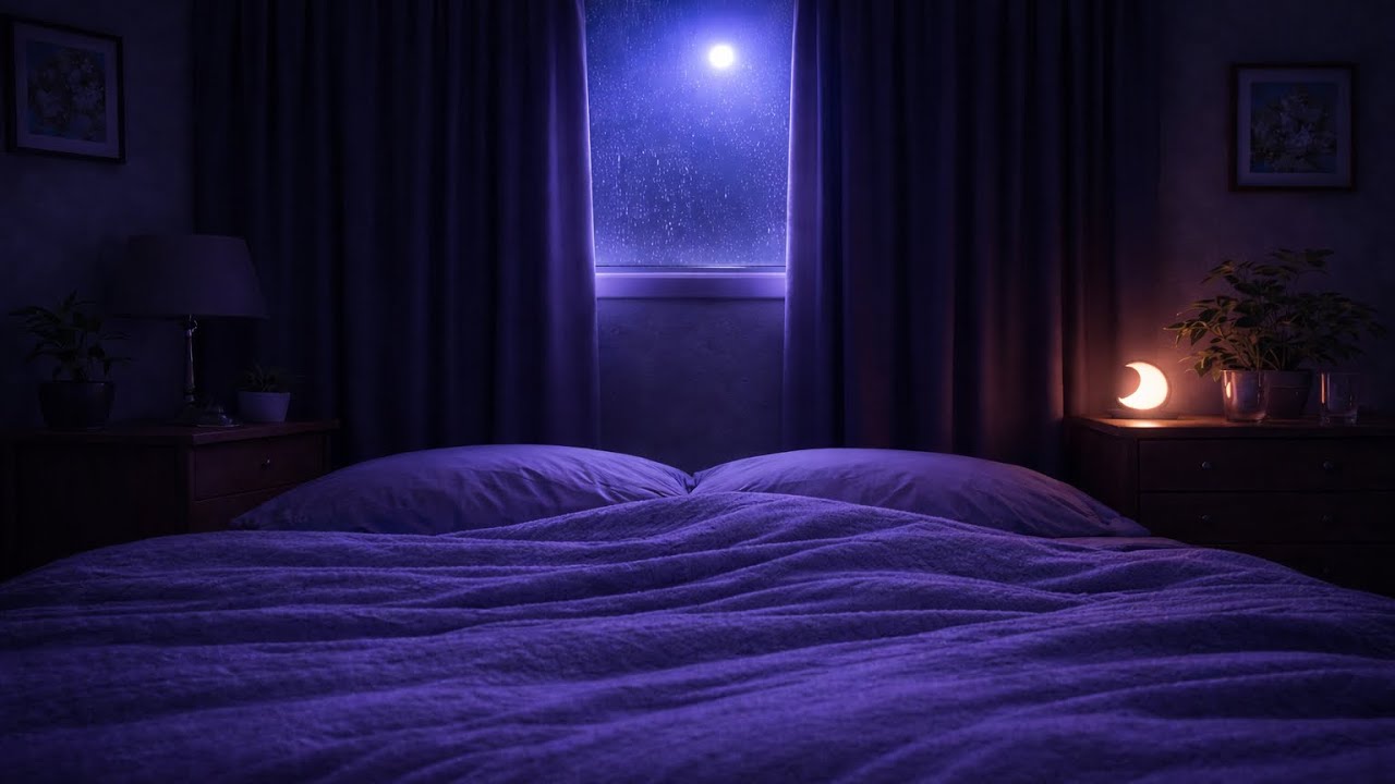 Calm your mind before sleep - Soft piano and rain (8 hours)