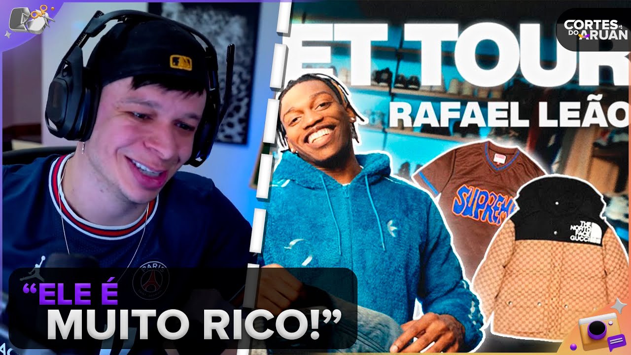 ARUAN REAGE: TOUR PELO CLOSET DO RAFAEL LEÃO ⚽💸 - Cortes do Aruan