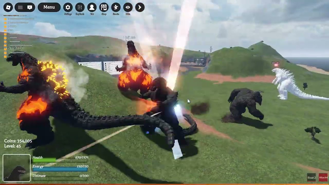 Roblox Kaiju multiverse Triple burning Godzilla attack
