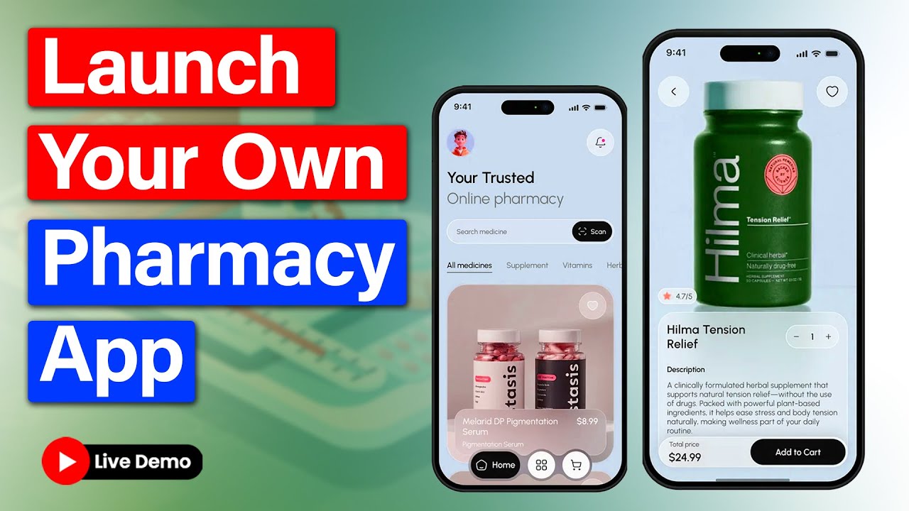 White Label Pharmacy App - Get Your Branded Medicine Delivery App in 2 Weeks [Live Demo]