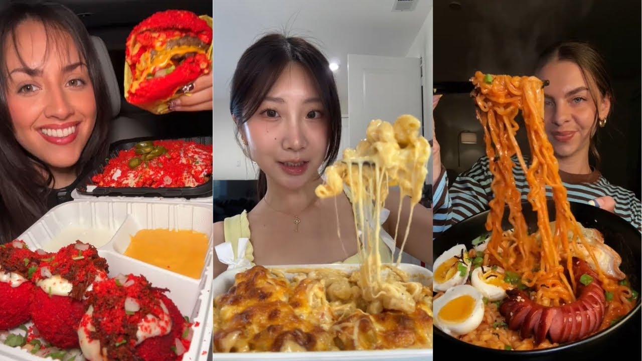 ASMR МУКБАНГ | Подборка: Little Caesars, Buldak Ramen, Crumbl Cookies. Шоу еды!