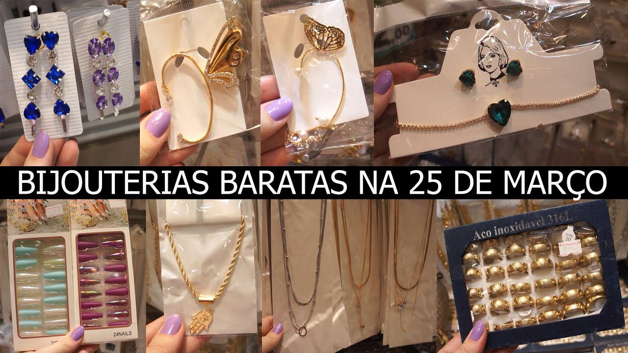 COLARES, PULSEIRAS, BRINCOS E PRESILHAS - LOJA DANILO BIJOUTERIAS NA 25 DE MARÇO