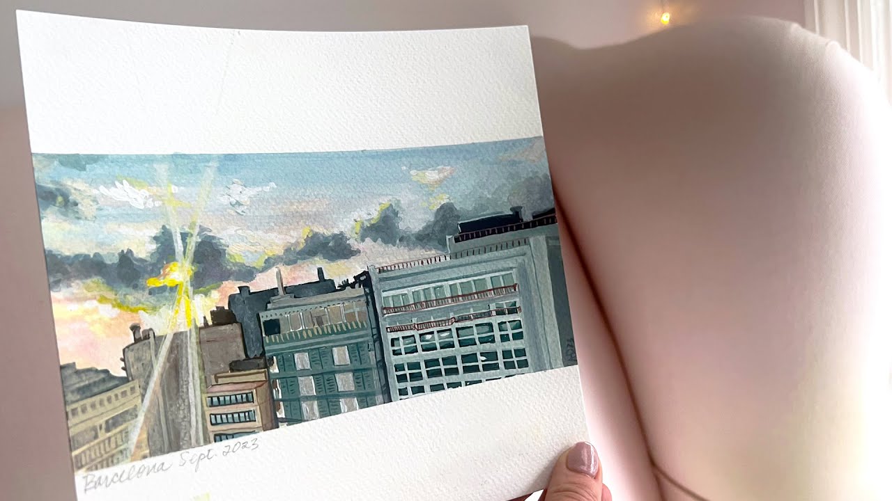 Join me for a rainy day in Barcelona : Post Card 2-Where Heather Goes ☔️ #speedpaint #watchmepaint