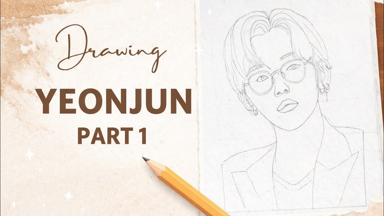 Yeonjun Portrait Sketch Tutorial &ndash; Part 1 | step by step tutorial ❤️| @My Art Gallery Hub 