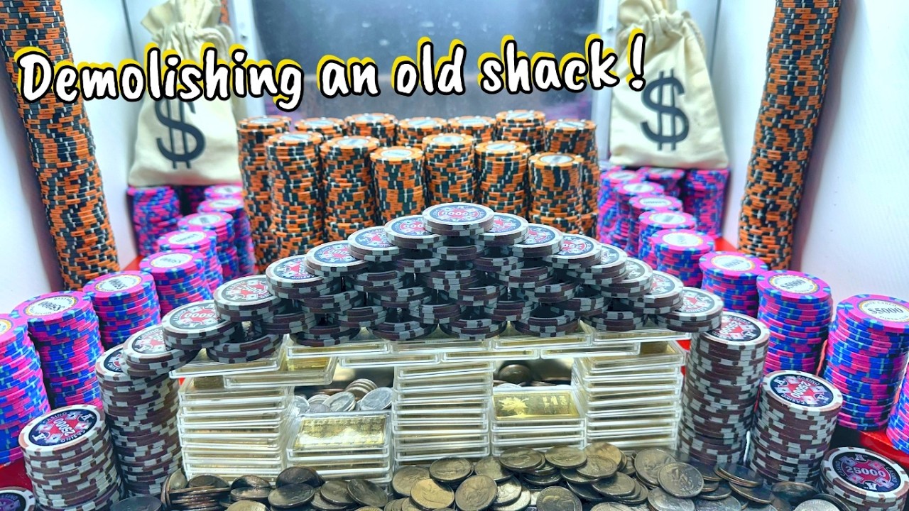 An Old golden shack stood no chance to the power of 100 quarters inside the high limit coin pusher