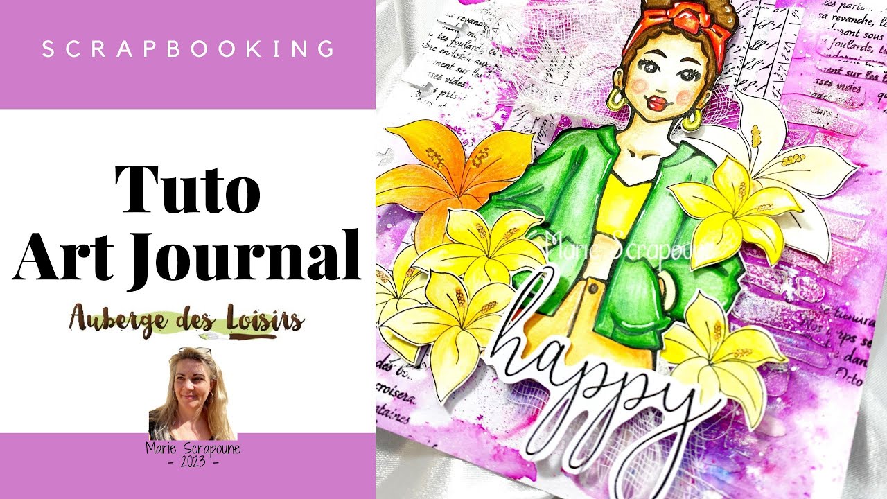 TUTO & ASTUCE Art journal + Colorisation aquarelle et crayons de couleur du tampon Moana