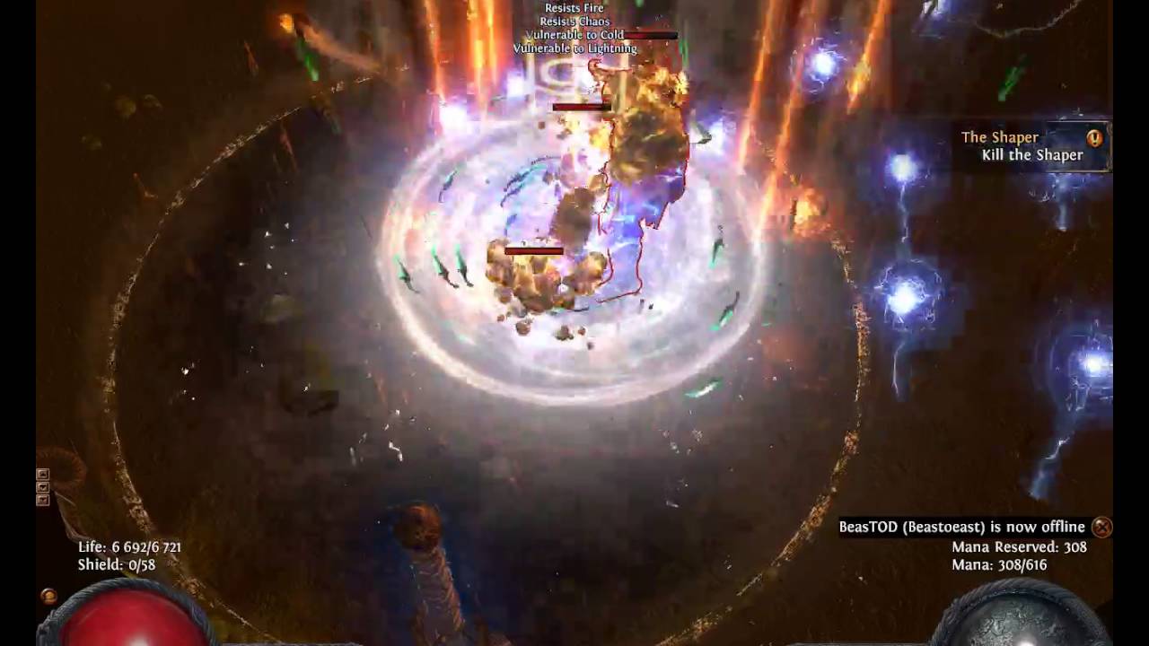 PoE MSCOI 50% life Minotaur kill afk