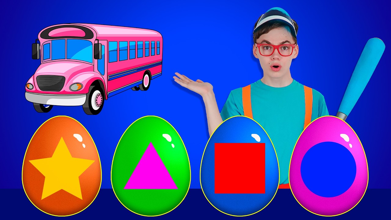 The Wheels on The Bus Song 🛞 Surprise Eggs | Poli and Nick Nursery Rhymes & Kids Song