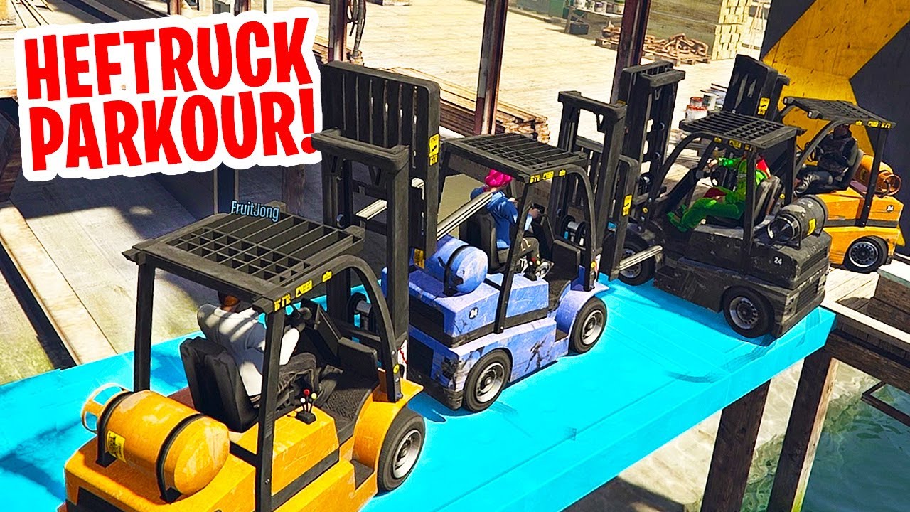 HELICOPTER vs HEFTRUCK PARKOUR !!!