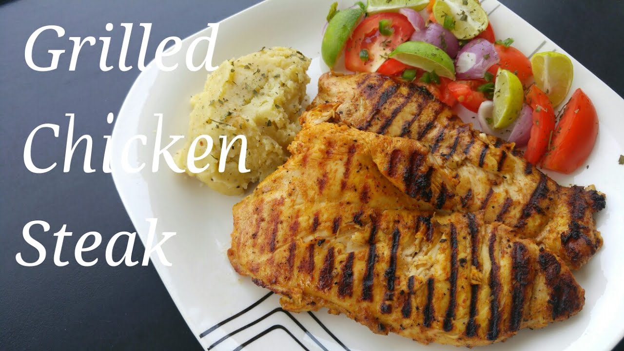 Chicken Steak grilled/ Spicy chicken steak recipe/ Mashed potatoes recipe..