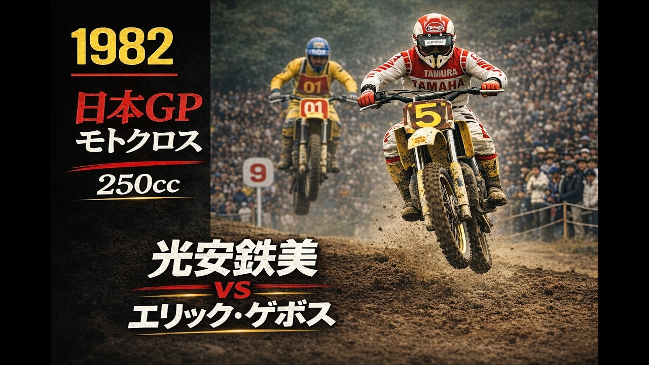 1982 モトクロス 250cc 日本グランプリ 光安鉄美 エリック・ゲボス All Japan Motocross Championship Japan Grand Prix