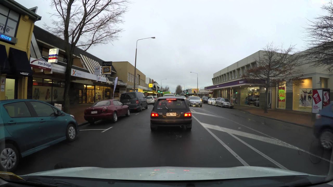 Driving in New Zealand: Riccarton Road, Christchurch 4K UHD
