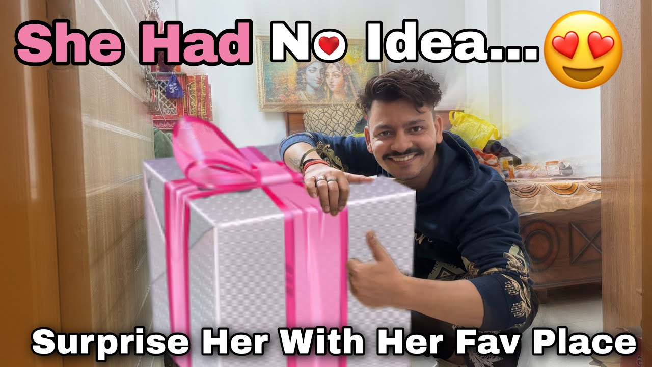 Surprised Wife With Her Favorite Temple Darshn 🛕💖 | Her Reaction + What’s Inside This Huge Pink Box?