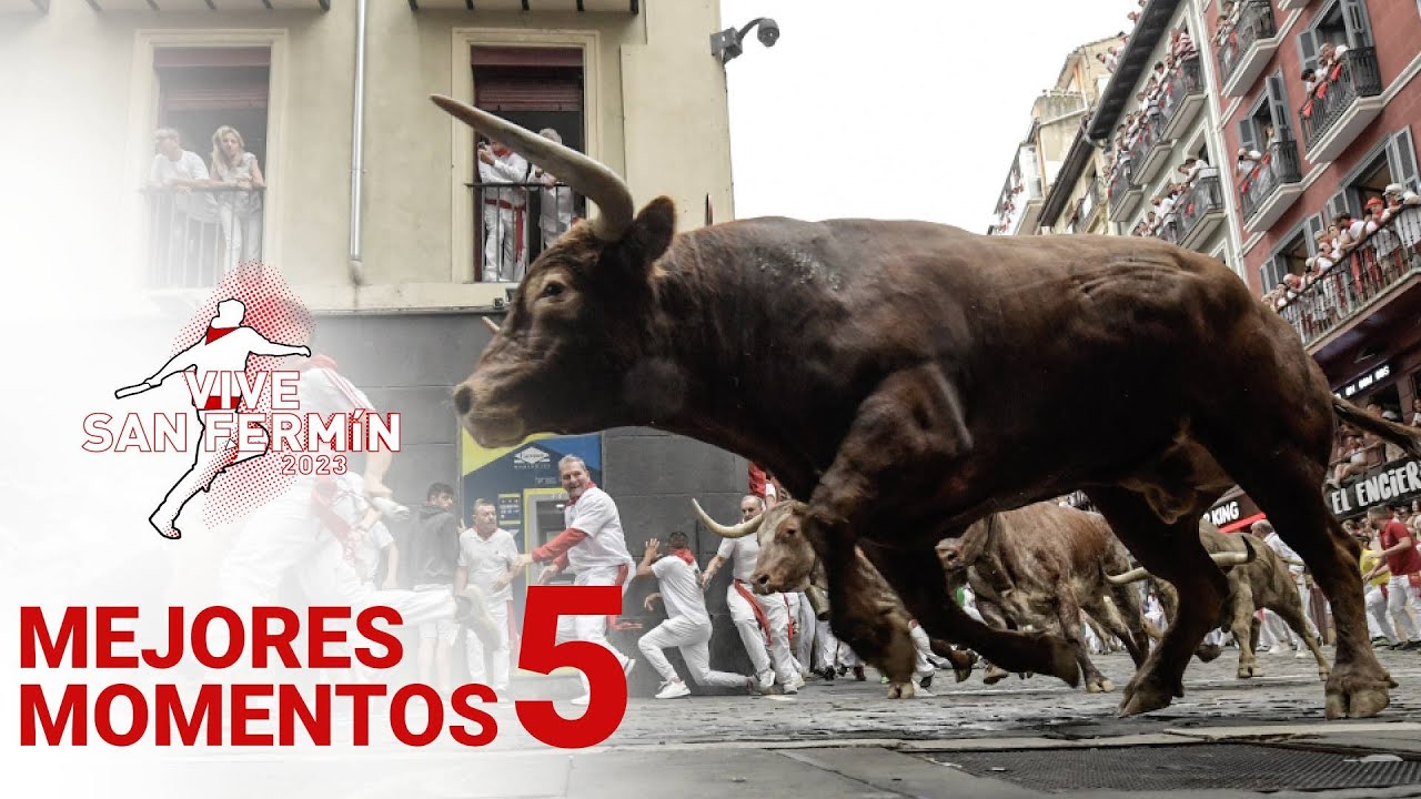 MEJORES MOMENTOS del QUINTO ENCIERRO de San Fermín | Toros de Núñez del Cuvillo