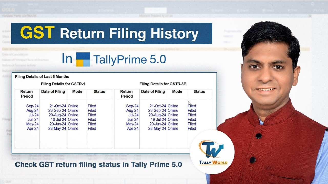 GST Filing History in Tally Prime 5.0 |  Tally Prime Best Feature 2024