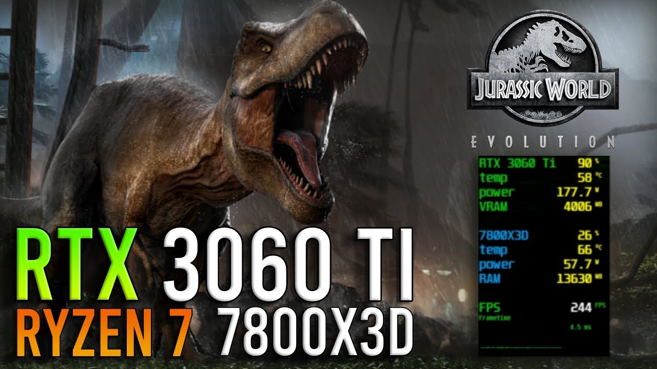 Jurassic World Evolution | GeForce RTX 3060 Ti + Ryzen 7 7800X3D | Low, Med, High, Ultra