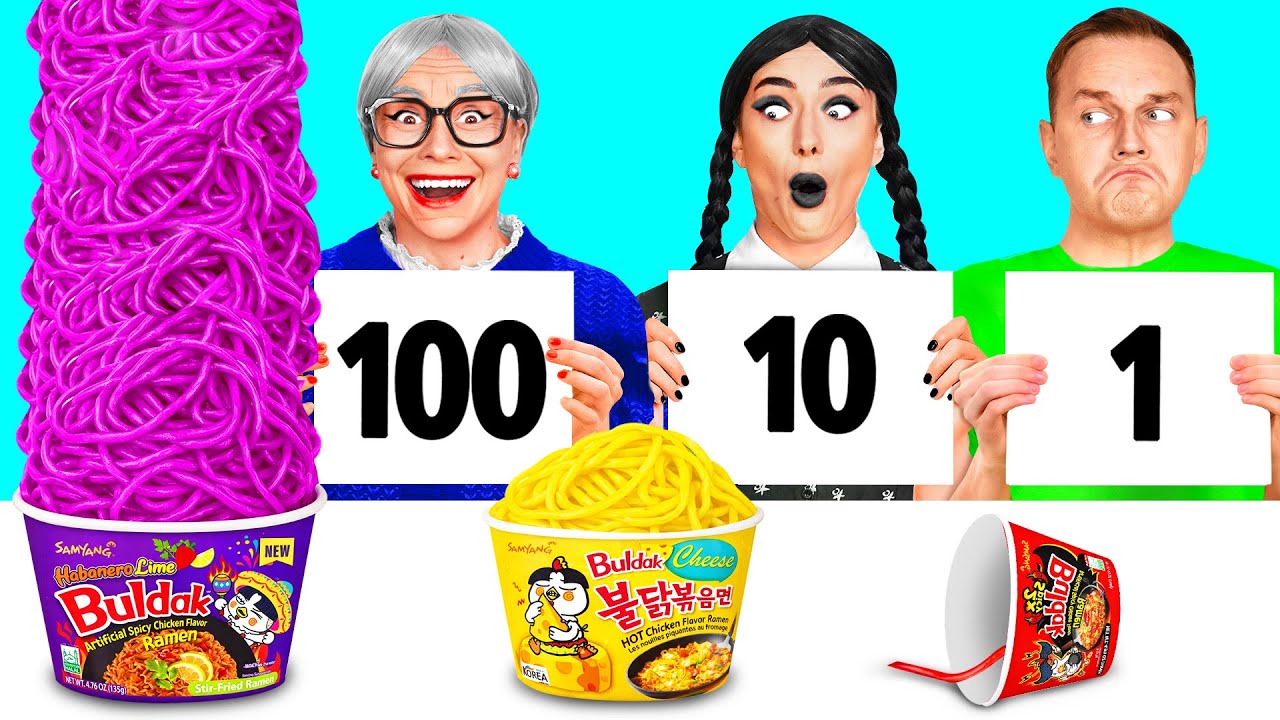 100 खाद्य परतें चुनौती | महाकाव्य खाना पकाने हैक्स BaRaFun Challenge