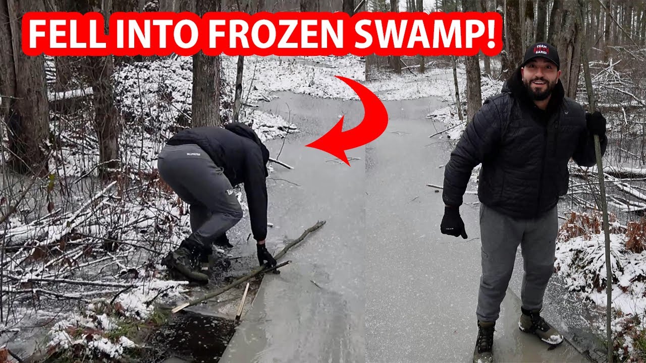 WALKING ON A FROZEN SWAMP GONE WRONG!