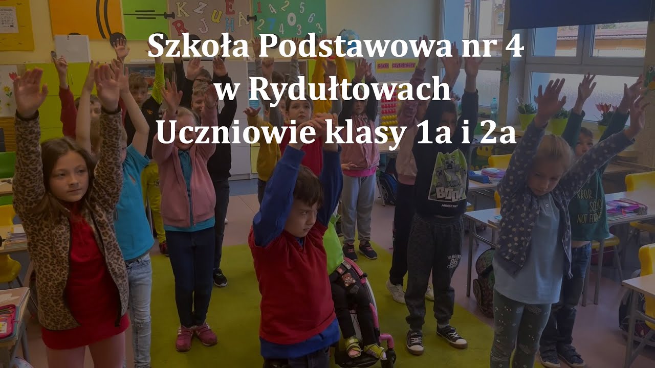 Ćwiczenia śródlekcyjne - SP4 Rydułtowy, uczniowie klasy 1a i 2a