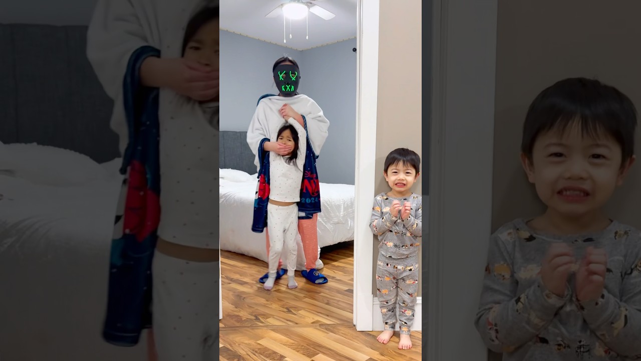 Baby brother hides from spooky ghost 😭👧🏻❤️👶🏻👻