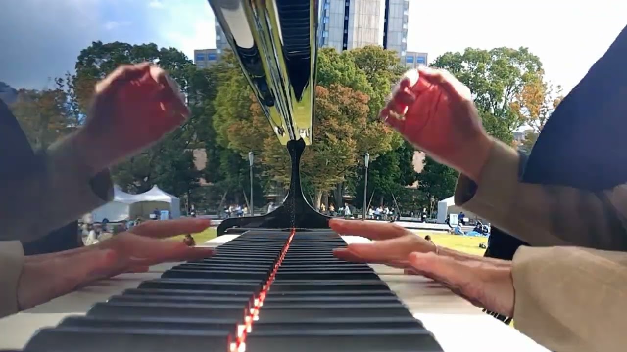 昼の公園で風の通り道を弾いてみたら動画最後が秋全開だった(･∀･)