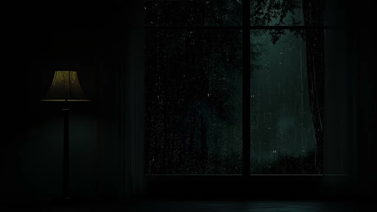 Dark Window Rain Sounds with Deep Thunder ASMR | Help Sleep, Study, Relaxation and Meditation