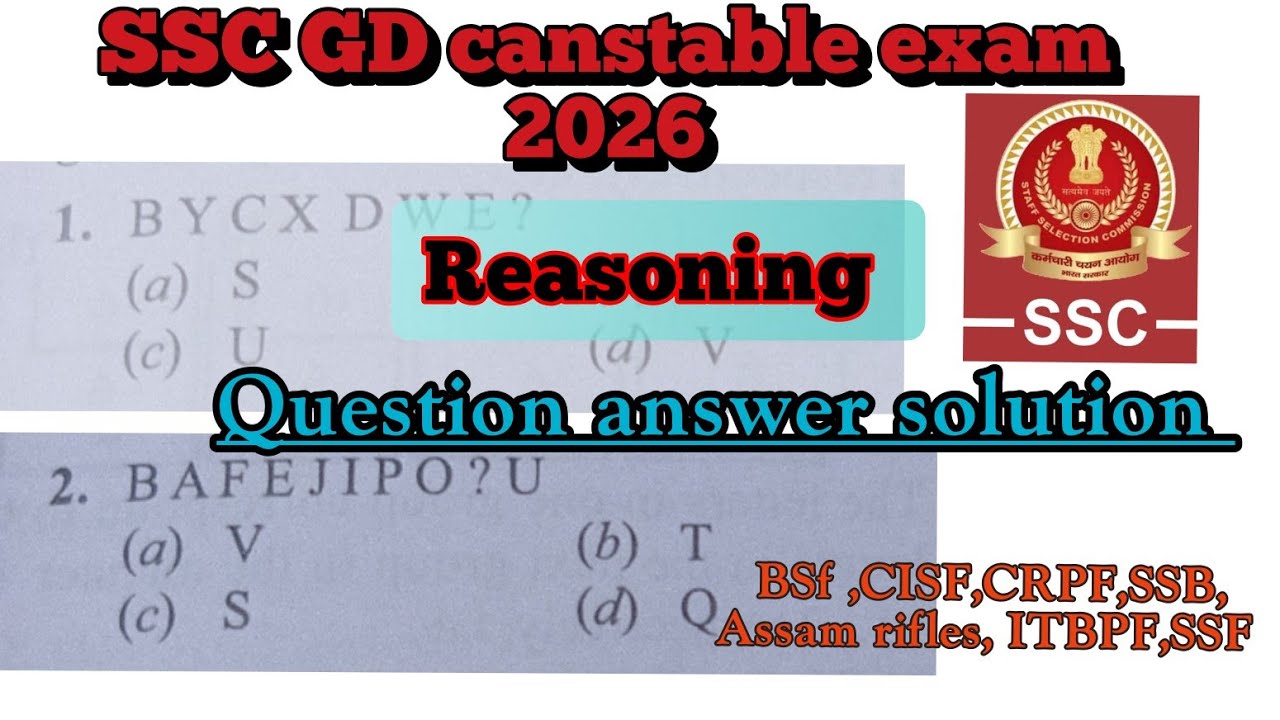 SSC GD exam //reasoning// questions answers.