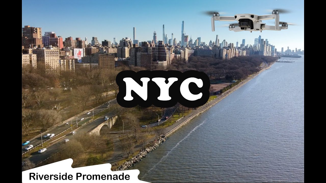 Frlying drone over the Riverside Promenade with Dji Mini 2