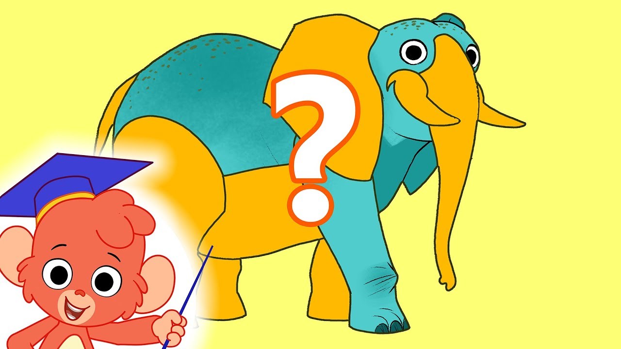 Learn Wild Animals | Elephant Turn and Learn | Safari Zoo Animal video for kids