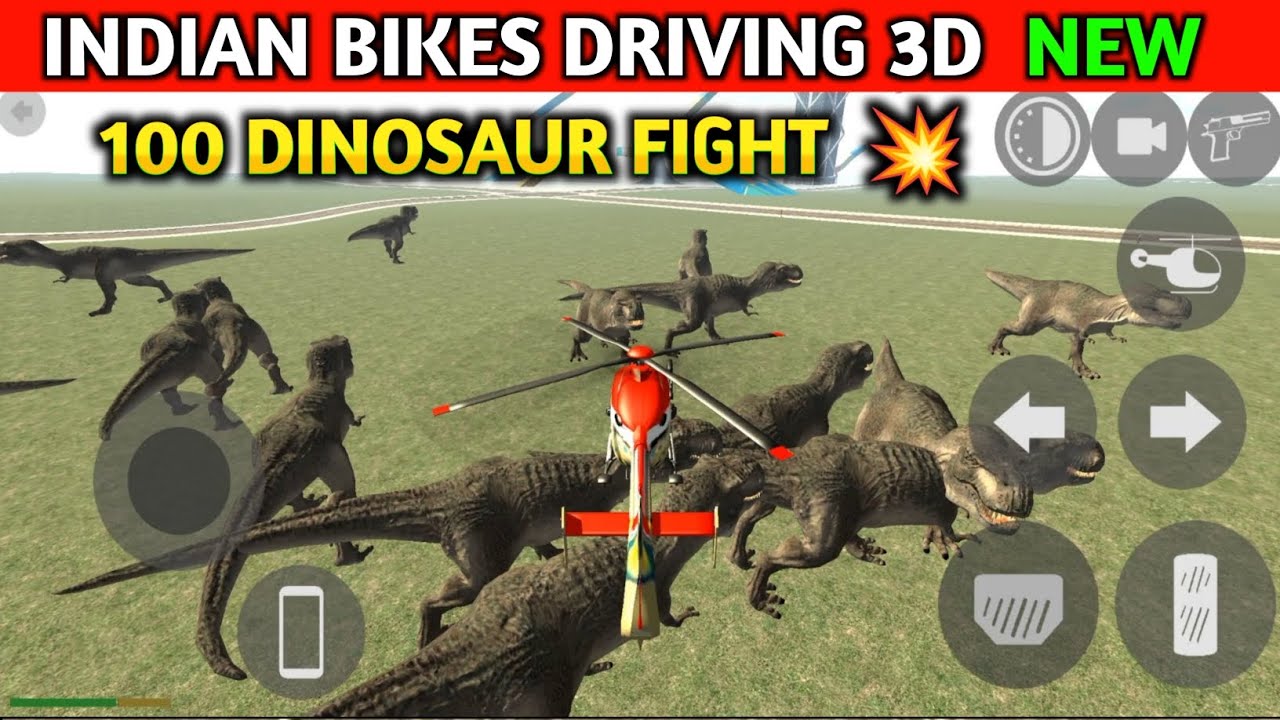 Indian Bikes Driving 3d | 100 Dinosaur in Jurassic Park | Funny Gameplay Indian Bikes Driving 🤣🤣