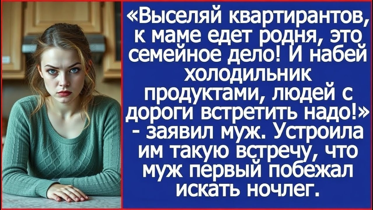 Выселяй квартирантов, к маме едет родня, это семейное дело! И набей холодильник продуктами.