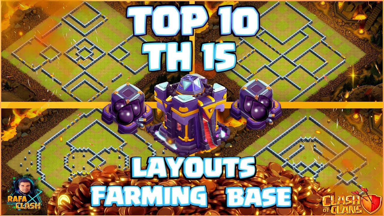 Novos layouts para cv 15 Top10 FARM 2023 - New Top10 Th15 Farming base with link - Clash Of Clans