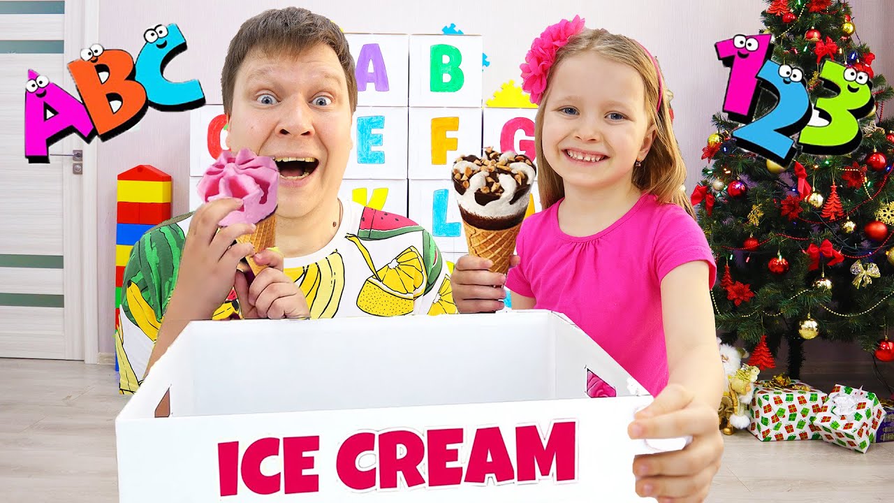 Milli and dad are learning the Summer Alphabet