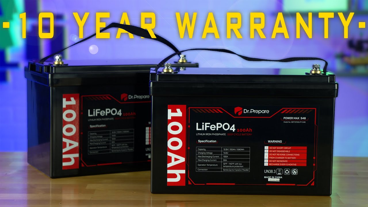 Dr. Prepare - 12V 100Ah LiFePO4 Battery - 10 YEAR WARRANTY