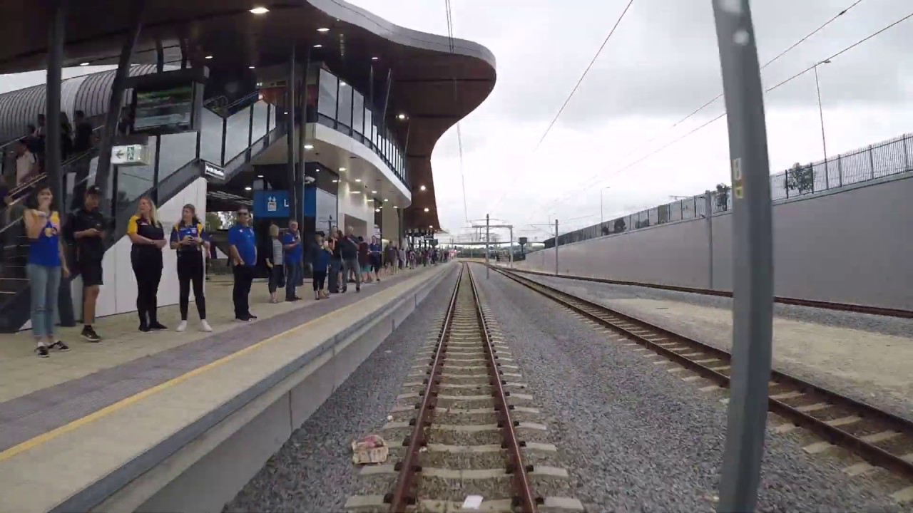 Transperth train drivers view - Perth Stadium to the Joondalup line, express - high speed