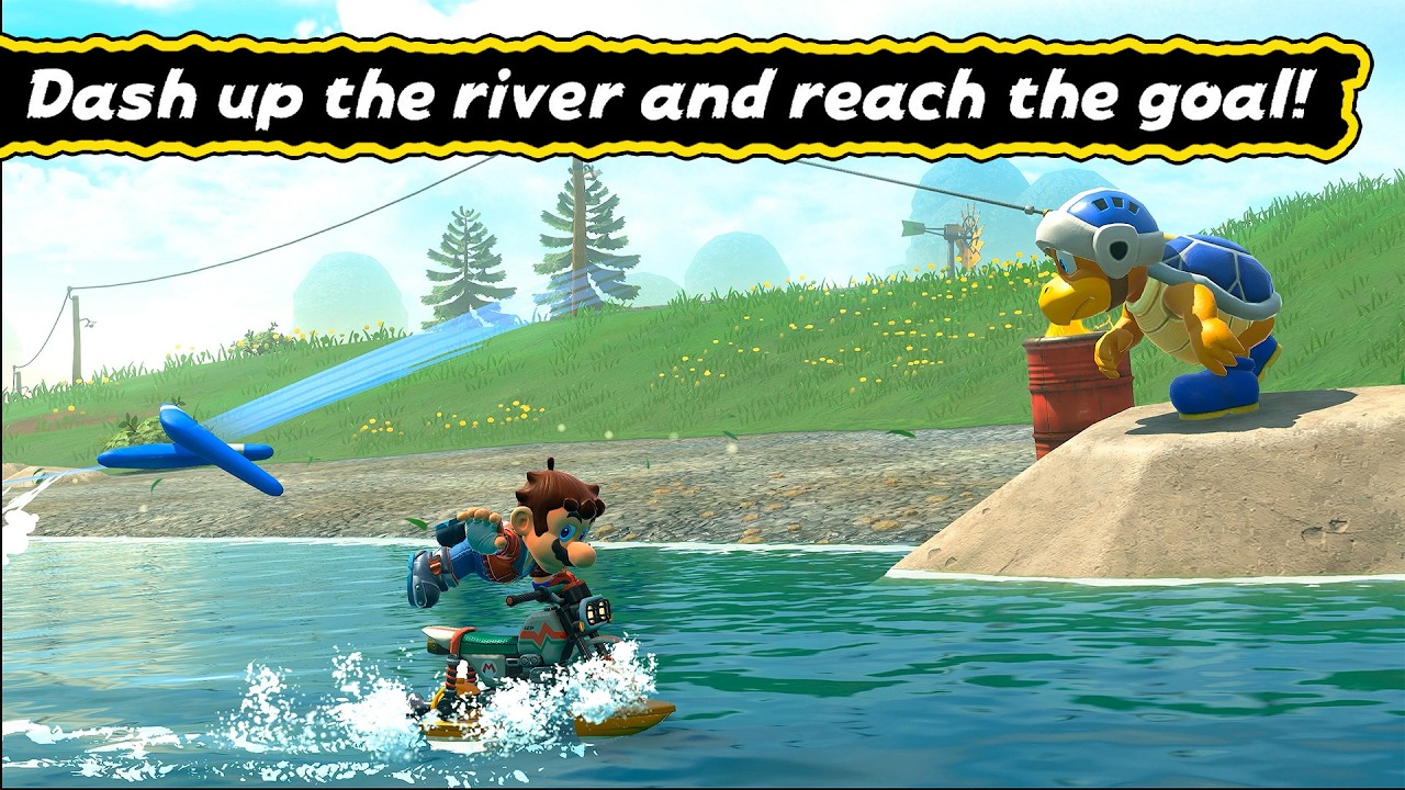Mario Kart World - P-Switch Mission - Dash Up the River and Reach the Goal! - #nintendoswitch2