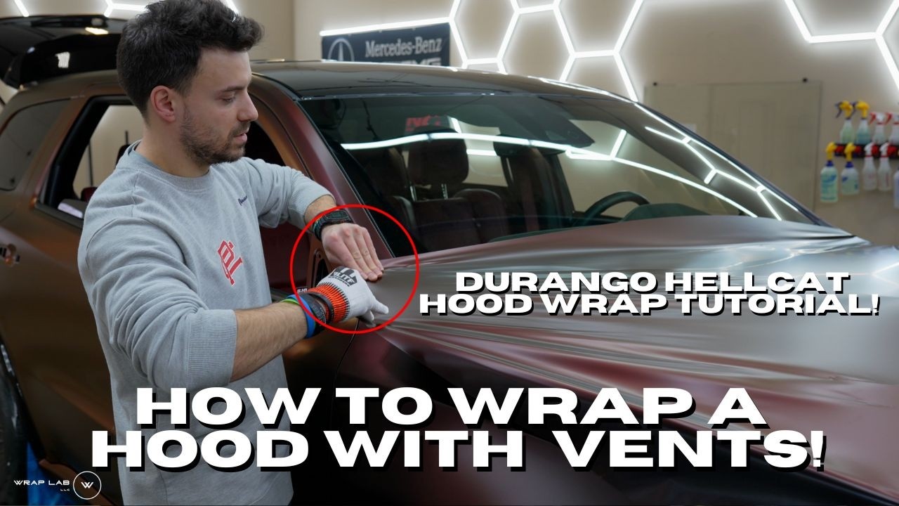 How To Wrap A Hood With Vents! | Dodge Durango Hellcat Hood Wrap Tutorial