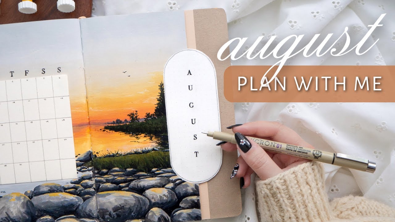 PLAN WITH ME | August 2023 Bullet Journal Setup | Sunset Theme ☀️