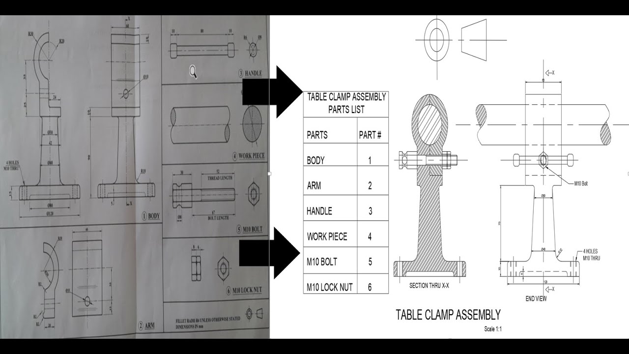 2024 CXC Technical Drawing Mechanical Assembly Drawing  Past Paper Solution