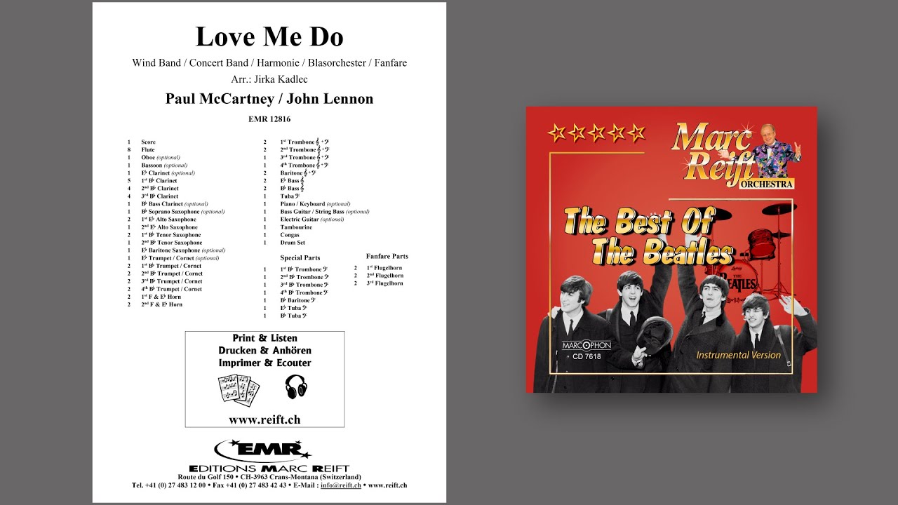 Editions Marc Reift – McCartney/Lennon: Love Me Do - for Concert Band